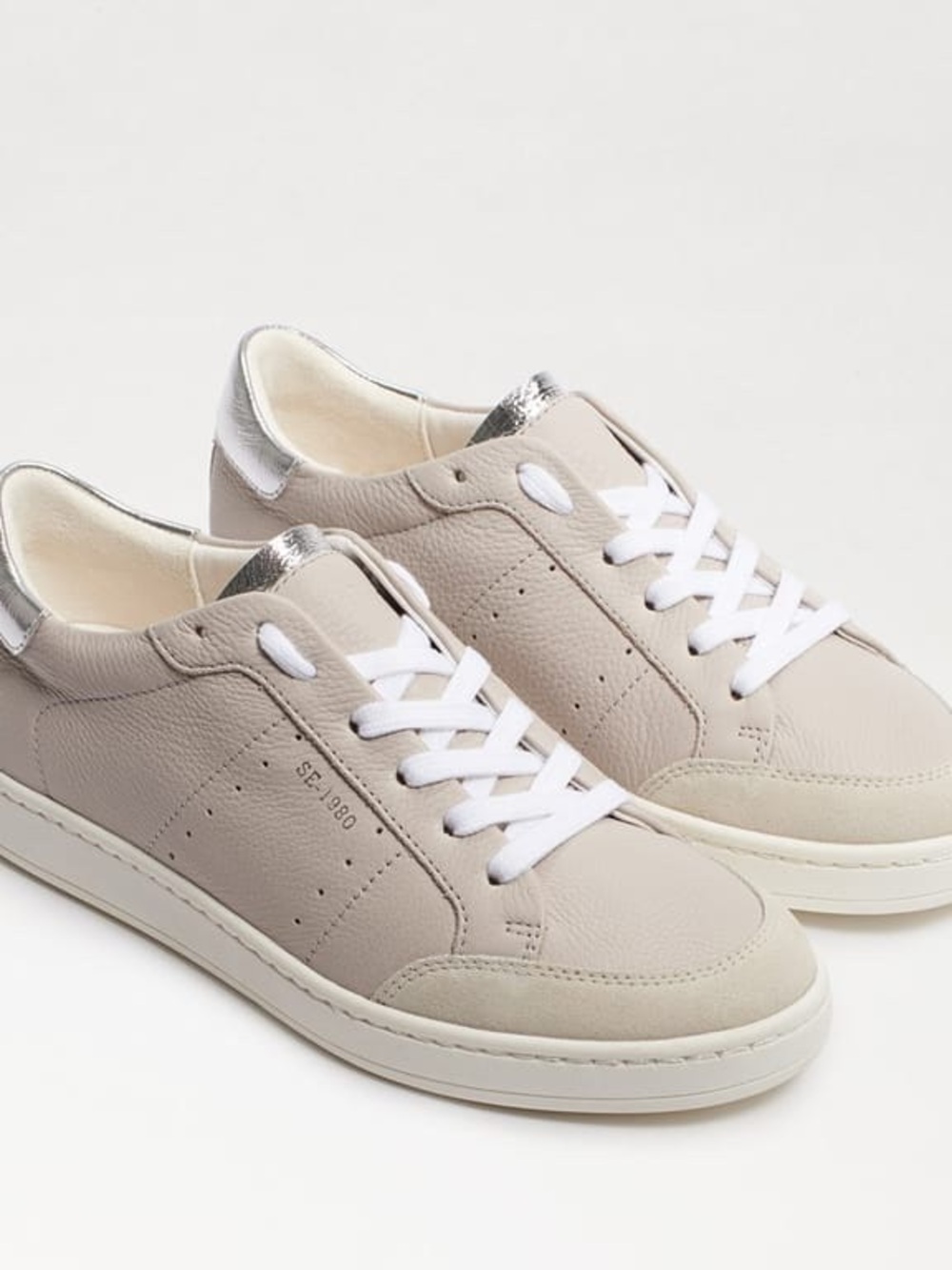JOSI SNEAKER by Sam Edelman 
 Neutral Beige Sneakers with Silver Heel